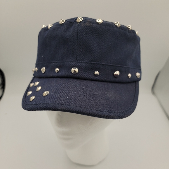 Somethingspecial Accessories - Womens One Size Fits All, Adjustable Studded Blue Cap, Brand New tagged